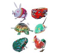 HONMEET Jouets Mécaniques en Fer à Remontoir 6 Pièces pour Garçon et Filles | Style Assorti, Jouets Anciens pour Garçon et Fille, Favorise Coordination et Imagination Couleur Aléatoire Style Aléatoire