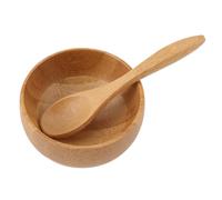 HONMEET Kit DIY à Masque en Bois Naturel avec Spatule de Mélange pour Soins Du Visage et Compact pour Préparation Facile des Masques Faciaux