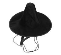 HONMEET Korean Ancient Flat Top Hat For Men, Black Lint Secure Fit Headwear For Shows, Versatile Use Hanfu Costume Cap For Men And Themed Events