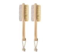 HONMEET Lime à Pieds Double Face en Pierre 2pcs Brosse en Poils de Sanglier pour Exfoliation et Élimination des Peaux Mortes et Callosités