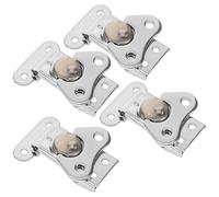 HONMEET Loquets à Charnière Fermeture Sécurisée Lot de 4 en Acier Inoxydable Argenté et Installation en pour Flight Case et Boîte en Bois