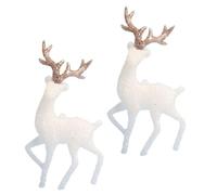 HONMEET Lot de 2 Décorations de Gâteau de Noël en Cristal, Pendentifs Miniatures de Cerf Brillants pour Mini-gâteaux, Ornements Artisanaux DIY pour Fêtes et Décorations de Noël