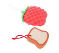 HONMEET Lot De 2 Éponges De Bain Pour Bébé 2 Pièces Forme Ludique Éponge Douce Naturelle Colorée Bain Quotidien Nettoyage Profond