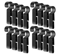 HONMEET Lot de 20 Crochets en Abs pour Casque de Chantier Noir, Fixation Sécurisée et Installation Facile pour Lampes Frontales en Construction