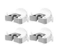 HONMEET Lot de 4 Crochets Muraux Gris sans Perçage, Support Mural pour Balai et Serpillière, Organiseur Pratique pour Salle de Bain Cuisine, Fixation Adhésive Résistante et Réutilisable