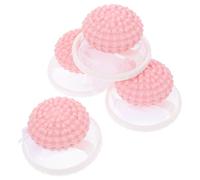 HONMEET Lot de 4 Paquets Filtrants Flottants pour Machine à Laver, Piège à Peluches et Attrape-poils D’animaux en Polypropylène et Polyester, Réutilisables, Rose, Compatible