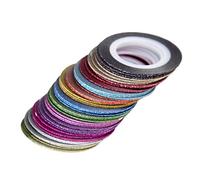 HONMEET Lot De 52 Rubans Adhésifs Pour Ongles Givrés, Couleurs Mélangées, Fines Et Brillantes, Autocollants Nail Art Diy, Manucure Et Pédicure Femme