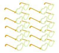 HONMEET Lunettes lumineuses cœur lot de 10 bâtons en plastique blanc pour soirées disco, design chic et port confortable Couleur Aléatoire
