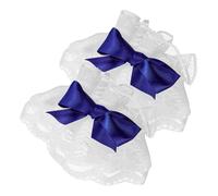 HONMEET Manchettes en Dentelle Bleu Clair pour Poignets Femmes Style Lolita Chic Romantique Multi-usage pour Mariage ou Tea Party Élégantes et Légères