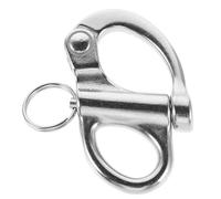 HONMEET Manille à Ressort Fixe Acier Inoxydable Manille avec Anneau Rond à Dégagement Rapide Matériel de Gréement Nautique pour Bateau et Voile