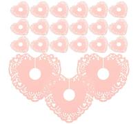 HONMEET Marque-verres en Papier Cœur Rose 50 Pièces Surface Écrivable pour Identification de Boisson, Décoration de Table pour Mariage, Banquet et Événements Animés