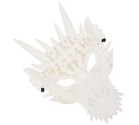 HONMEET Masque de Dragon Cosplay Intégral Blanc Plastique pour Carnaval et Fête Costumée Accessoire Animalier Réaliste pour Soirée Masquée et Halloween