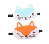 HONMEET Masque de Sommeil pour Garçon et Filles à Motif Renard 2 Pièces, Léger et Occultant, Tissu Doux Confortable, pour Voyages et Maison, Accessoire Sommeil Détente et Blocage Lumière,