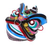 HONMEET Masque Lion Dansant Chinois Plastique pour Homme Costume Oriental de Scène pour Fête Spectacle et Performance