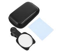 HONMEET Miroir à Selfie Miroir pour Téléphone Support De Téléphone De Rétroviseur Support De pour Lentille Caméra Polariseur Anneau Lumineux Mené Noir Plastique