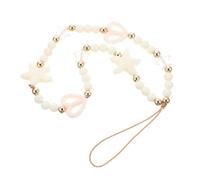 HONMEET Mobile Phone Lanyard Heart Beads Wrist Strap Anti-lost Chain For Phone And Accessories Lightweight Star Hollow Design Stylish Charm For