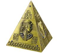 HONMEET Modèle de Pyramide Décorative Rétro Métallique pour Bureau, Tirelire Fait Main, Décoration Égyptienne pour Chambre, Présent pour Enfant, Taille Moyenne