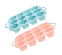 HONMEET Moule à Muffins Et Cupcakes En Silicone 2pcs Pour Préparation De Gâteaux Moelleux Et Pudding Antiadhésif