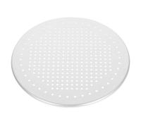 HONMEET Moule à Pizza Rond Réutilisable en Aluminium Perforé pour Maison | Plaque Argentée, Contact Alimentaire Sûr et Revêtement Antiadhésif, pour Pizza et Petits Pains Vapeur