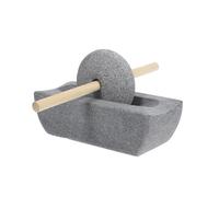HONMEET Moulin à Thé Traditionnel Manuel Meule en Bois de 12 CM, Broyeur Multifonction Compact pour Épices et Grains, Destiné Cuisine et Usage Domestique