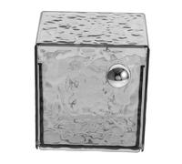 HONMEET Organisateur De Pour Coton Et Coton-tige Boîte De Rangement Et Multifonctionnelle Avec Support De Salle De Bain Translucide Gris