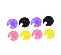 HONMEET Palette de Manucure Couleur Aléatoire Anneau à Ongles en Plastique Noir 8 Pièces, Support de Mélange Portable pour Mini Manucure et Nail Art pour Amateurs