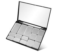 HONMEET Palette Magnétique Compacte Pour Fards à Paupières Miroir, 15 Godets Carrés Vides, Rangement Sécurisé Pour Poudres, Blushs, Utilisable à Domicile Déplacement
