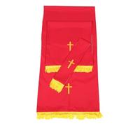 HONMEET Parament Réversible Rouge en Tissu avec Broderie Élégante, Décoration Religieuse Symbolique pour Vêtements Liturgiques et Cérémonies D'église