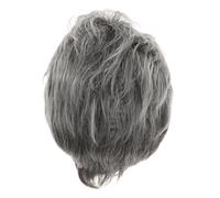 HONMEET Perruque Courte Femme Grise Synthétique Style Fluffy Confortable Résistante Chaleur pour Cosplay et Fêtes Déguisement Années