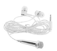 HONMEET Petit Microphone Portable Argenté en Plastique | Usage Facile Branchement Direct, Retour Casque, pour Ordinateurs Portables et Smartphones Jack 3,5mm