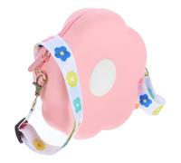 HONMEET Petit Paquet Bandoulière Fleur en Silicone Rose pour Filles | Fermeture Zippée Sécurisée, Lavable et Sèche, pour Pièces et Écouteurs, Usage Quotidien
