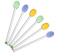 HONMEET Petits agitateurs à Cocktail en Verre 14 cm Lot de 6 tiges d'agitation créatives pour cafés et Bars, bâtonnets mélangeurs réutilisables Couleur Aléatoire