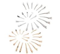 HONMEET Pinces à Cheveux Style Bec de Canard Lot de 40 en Métal Argenté Clips de Coiffure Pratiques pour Teinture et Coupe, Accessoires pour Usage Quotidien ou Salon