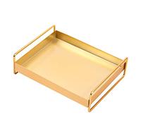 HONMEET Plateau De Rangement Métallique Doré Support Bureau Moderne Pour Cosmétiques Et Bijoux Surface Polie Miroir Résistant Et Facile à Nettoyer Organisateur Polyvalent Pour Maison