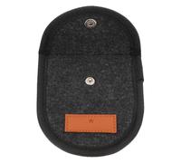 HONMEET Pochette de Rangement pour Médiators en Feutre, Noire, Zippée | Clapet à Bouton Métallique, Clamp Interne, Accès Rapide, pour Bassistes et Étudiants en Musique