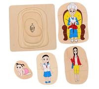 HONMEET Puzzle Montessori Bois Multi-Couches Corps Humain pour Garçon Fille Éducatif Cycle de Vie et Développement Cognitif Puzzle Thème Anatomie pour Tout-Petits