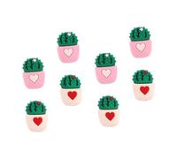 HONMEET PVC Protecteur de Câble Cactus Cartoon 8 Pièces pour Chargeurs | Anti-nœud, Installation Facile, Fente Inférieure, pour Voyage et Recharge Mobile, Lot de 8