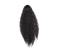HONMEET Queue de Cheval Bouclée Longue avec Griffe Extension Cheveux Synthétiques pour Femmes Perruque Naturelle Volumineuse pour Fête et Cosplay Noir Naturel