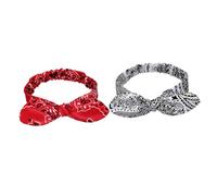 HONMEET Serrage-tête Oreilles De Lapin Bandeaux Élastiques Rétro 2 Pièces Taille Unique Rouge Et Blanc Pour Femmes Filles Sport Fête Usage Quotidien