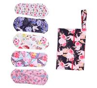 HONMEET Serviette Hygiénique En Tissu Lavable Lot De 6 Pièces 15x20 Cm Bamboo Charbon Absorbante à Boutons-pression Protection Anti-fuite Pour Règles Post-partum Et Incontinence Légère Femme