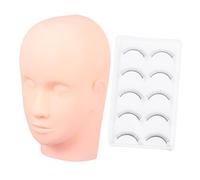HONMEET Set Entraînement Maquillage Tête Mannequin pour Extension de Cils Tête Cosméto Légère et Amovible Modèle Réaliste pour Pratique des Faux Cils