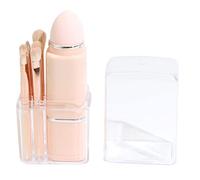 HONMEET Set Pinceaux Maquillage Double Tête Pour Poudre Fond De Teint Blush Contouring Compacts Outils Maquillage Portable Avec Éponge