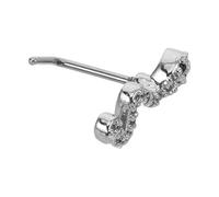 HONMEET Snake Shaped Stainless Steel Nose Rings With Zirconia Comfortable Body Piercing Studs For Women Year Of Snake Lip And Eyebrow Jewelry