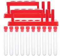 HONMEET Support Expériences Couleur Aléatoire Rangement Pratique avec Bouchons et Classification pour Tubes à Essai en Plastique pour Tubes à Essai Expérimentaux en