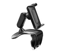 HONMEET Support Téléphone Voiture Rotatif à Clip pour Tableau de Bord Fixation Stable sans Outils Compatible Smartphones Ajustable sans Obstruction des Boutons