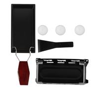 HONMEET Table à Raclette Pliante Noire en Acier au Carbone, Bois | Surface Antiadhésive, Nettoyage Rapide, Service à Table, pour Viande et Tranches, Usage la Cuisine