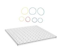 HONMEET Tableau Géoplan Éducatif Double Face Transparent avec Élastiques Colorés Jeu Pédagogique pour Apprentissage Mathématique et Développement Pensée Logique des Garçon Fille