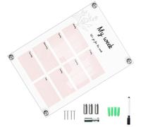 HONMEET Tableau Mémo Transparent en Acrylique Feutre Effaçable, Design Simple et Élégant, Maison ou L'école, Support Mural Pratique pour Étudiants