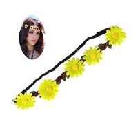 HONMEET -tête Hawaïen Réaliste Avec Tournesols 5 Pièces Couronne De Fleurs Style Accessoire Pour Cheveux Pour Décoration À Thème Tropical