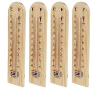 HONMEET Thermomètre mural bois 4 pièces pour cave à vin, stockage et fermentation, cadran décoratif, intérieur